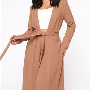 Mocha long sleeve cardigan & pant set
